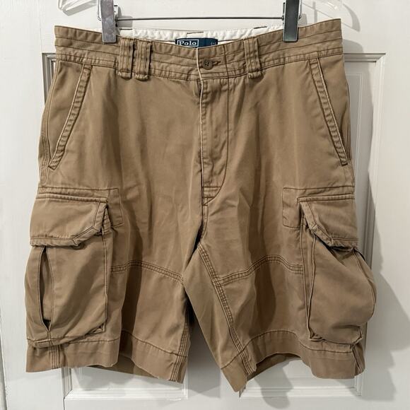 Polo Ralph Lauren Classic Fit Cargo Shorts 9 In Tan Men's Size 34 - Picture 2 of 8